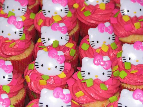 Hello Kitty cute sweet cupcake I'm getting a sweet tooth just looking at
