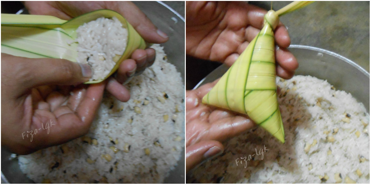 KETUPAT PALAS BERKACANG DAN KARI DAGING  Fiza's Cooking