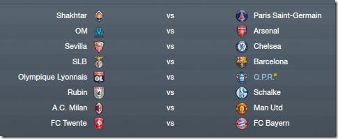 First knockout round of CL