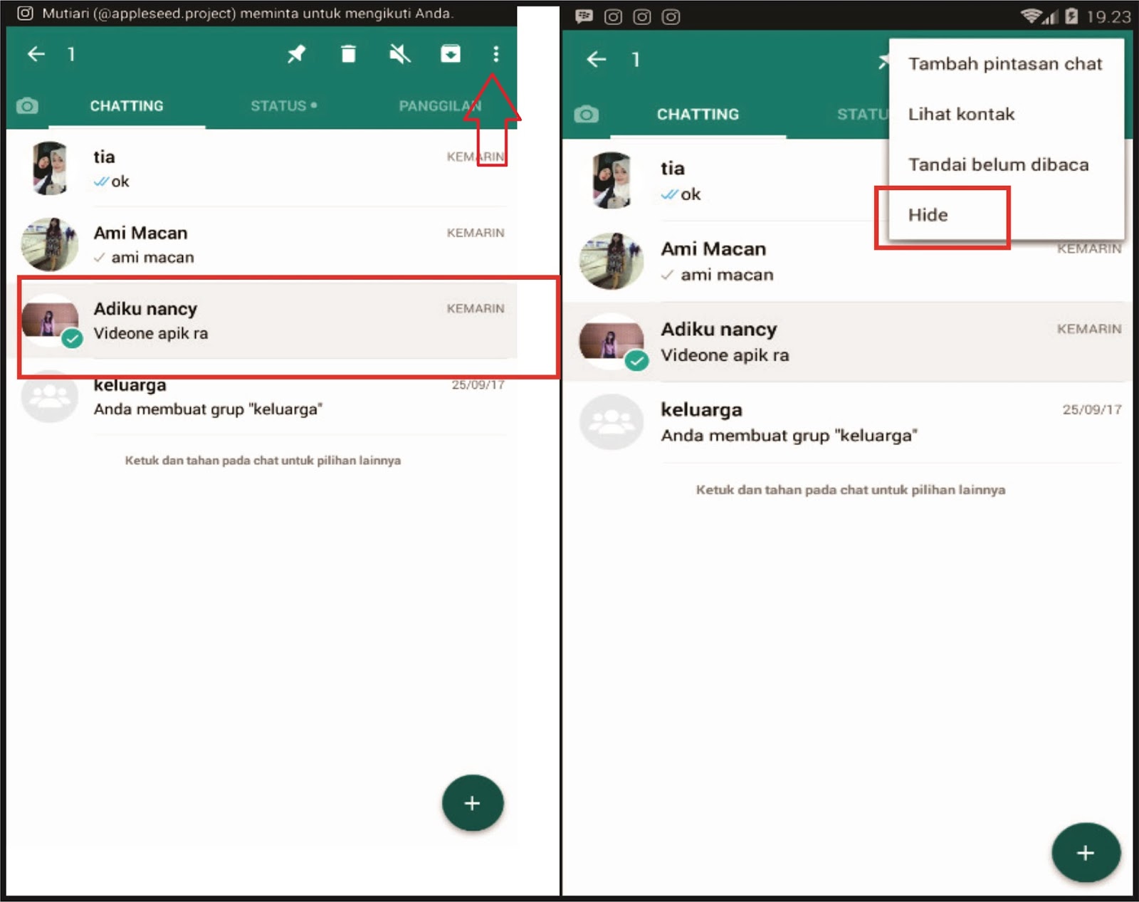 Cara Mengunci Dan Menyembunyikan Pesan Chat Atau Obrolan Di Whatsapp