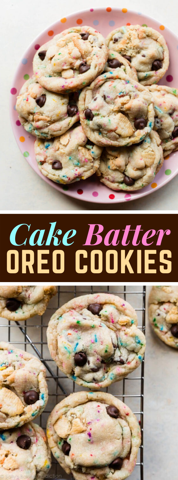 Cake Batter Oreo Cookies #softbaked #dessert