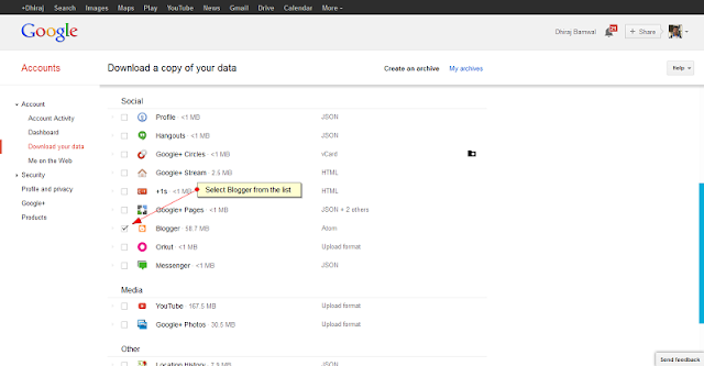 Backup Blogger  blogs