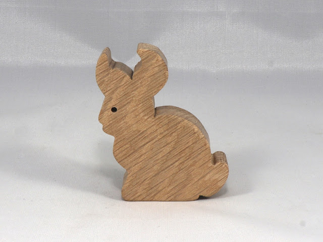 Wood Toy Bunny Rabbit Cutout, Handmade, Freestanding, Unfinished, Unpainted, and Ready to Paint, from the Itty Bitty Animal Collection