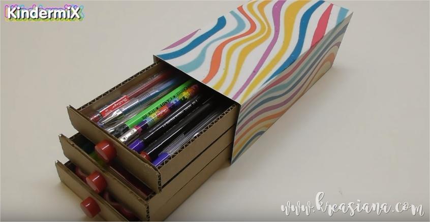 Cara Membuat Kerajinan  Kotak  Pensil  Dari Kardus Membuat Itu