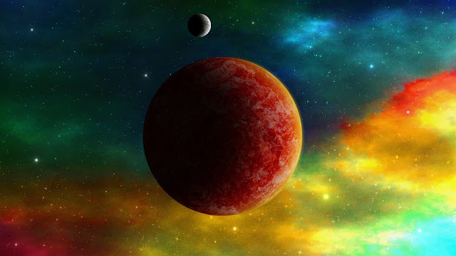 Red planets space color HD Wallpaper