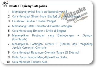 Postingan yang berkaitan muncul otomatis di bawah postingan blog