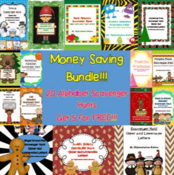 http://www.teacherspayteachers.com/Product/BUNDLE-Write-the-Room-Alphabet-Scavenger-Hunts-814278