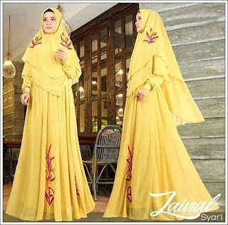 Baju Gamis Pesta Zainal Syar'i Bahan Ceruti Baby doll