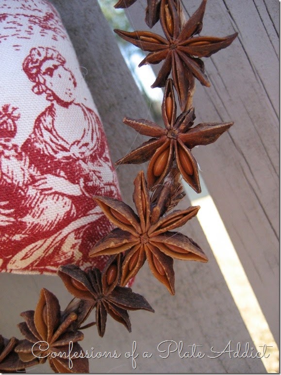 CONFESSIONS OF A PLATE ADDICT Ticking and Toile Star Anise Wreath CONFESSIONS OF A PLATE ADDICT Ticking and Toile Star Anise Wreath