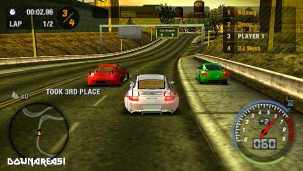 need for speed most wanted 5-1-0 psp race beside rival