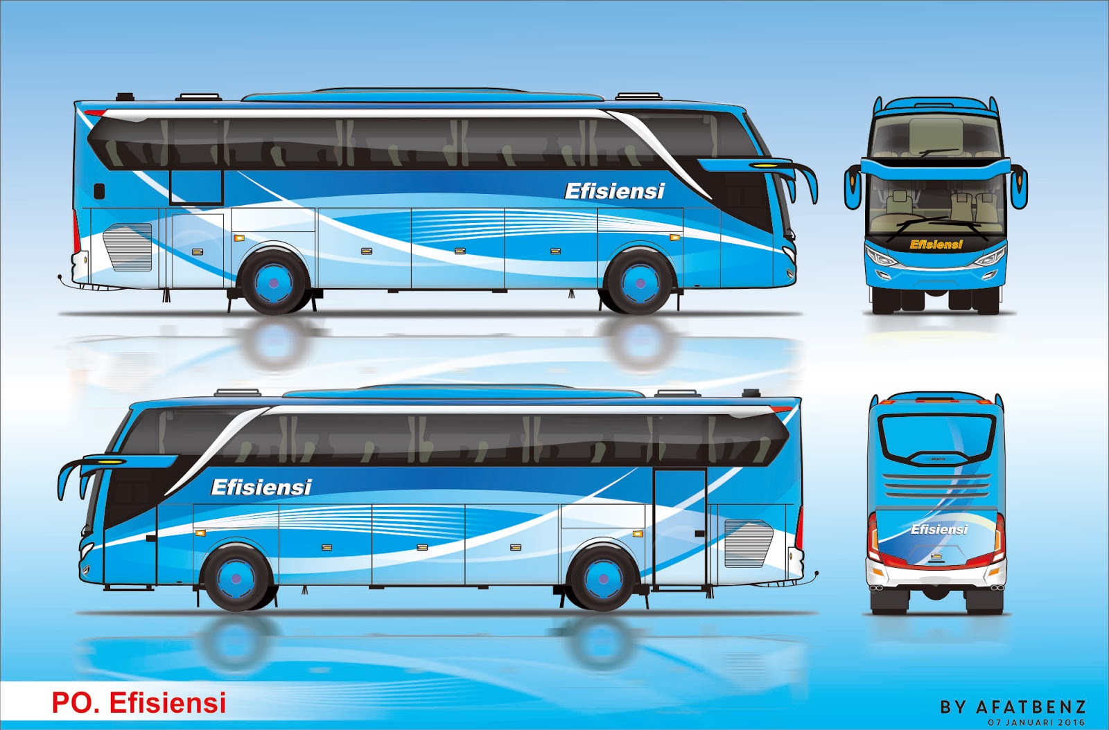 Jasa Design Livery Bus, Medium Bus, Elf, Truck | AfatBenz Media