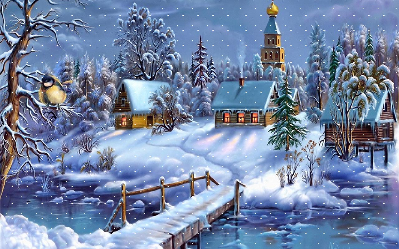 Cool Winter Painting Wallpaper