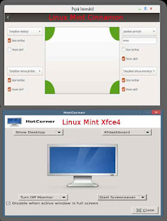 Menggunakan Pojok Interaktif "Hot Corner"  Linux Mint