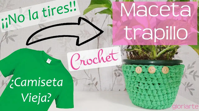 Convierte una camiseta en maceta a trapillo con reciclaje creativo