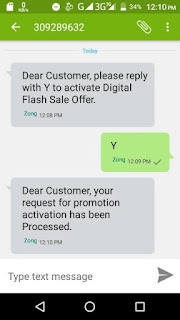 How to get Zong digital flash sale Offer - Step 2