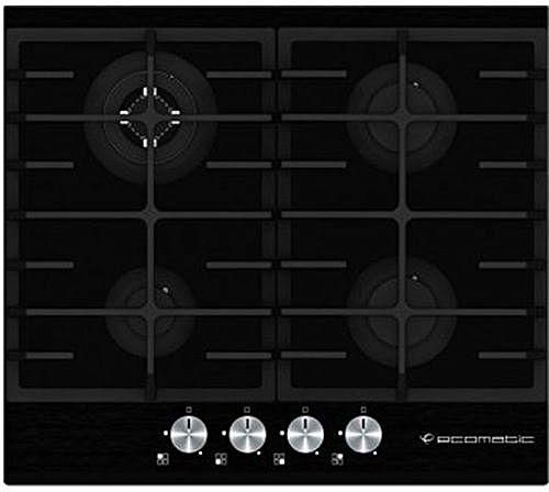 مسطح غاز   *    60 سم/  ايكوماتيك / 4 شعلة / حوامل زهر مربعة   