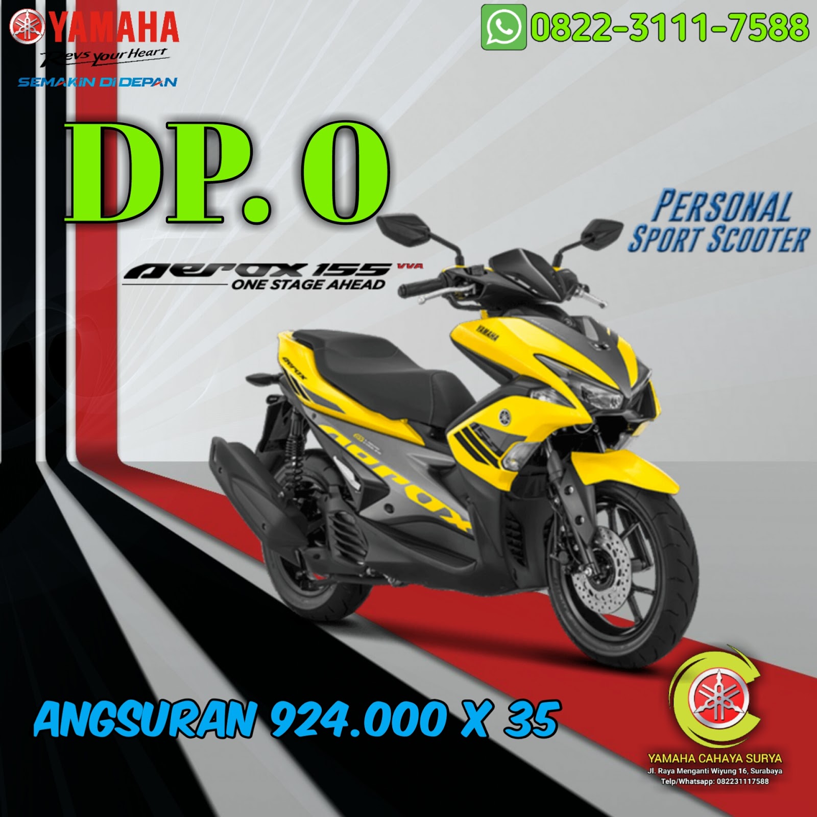 Harga Aerox 155 VVA Surabaya dan Kredit Yamaha Aerox 155 ...