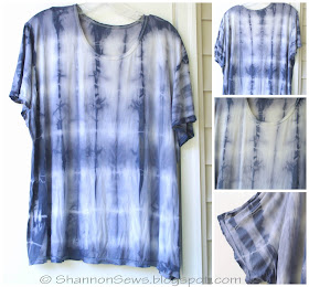 Finished Black bean dye t-shirt: blue tie dye design