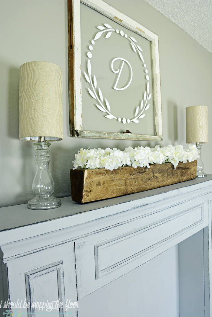 Simple Summer Mantel Decor with a touch of Farmhouse