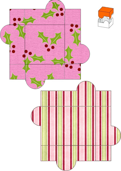 Navidad Rosa: Cajas para Imprimir Gratis.