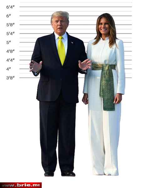 Donald Trump and Melania Trump height comparison