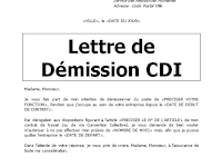 Exemple Lettre De Démission Sans Préavis Cdi