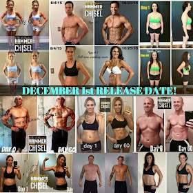 hammer and chisel, before and after, beachbody