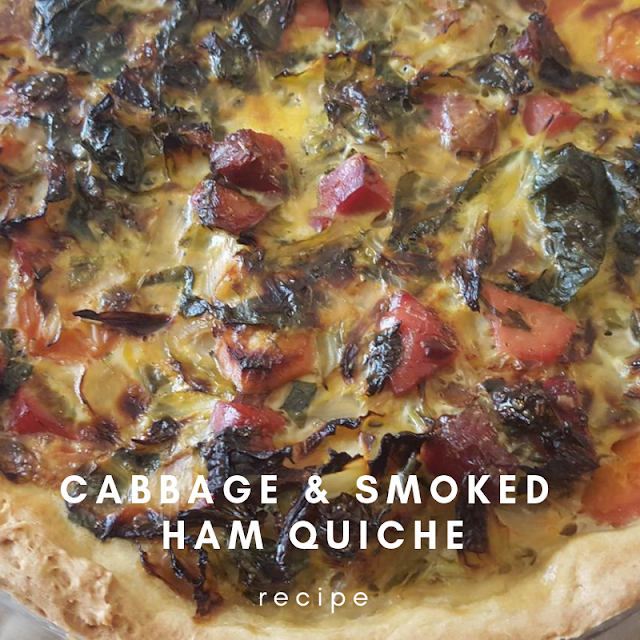 Cabbage & smoked ham quiche recipe