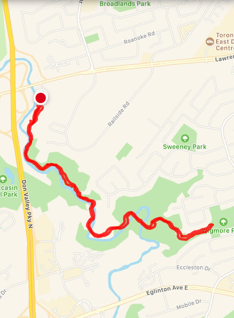 Mapmywalk map of trails in the Charles Sauriol Conservation Area