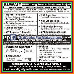 Long Term & Shutdown Jobs for Kuwait & UAE