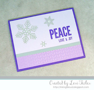 Peace Love & Joy card-designed by Lori Tecler/Inking Aloud-stamps from Concord & 9th