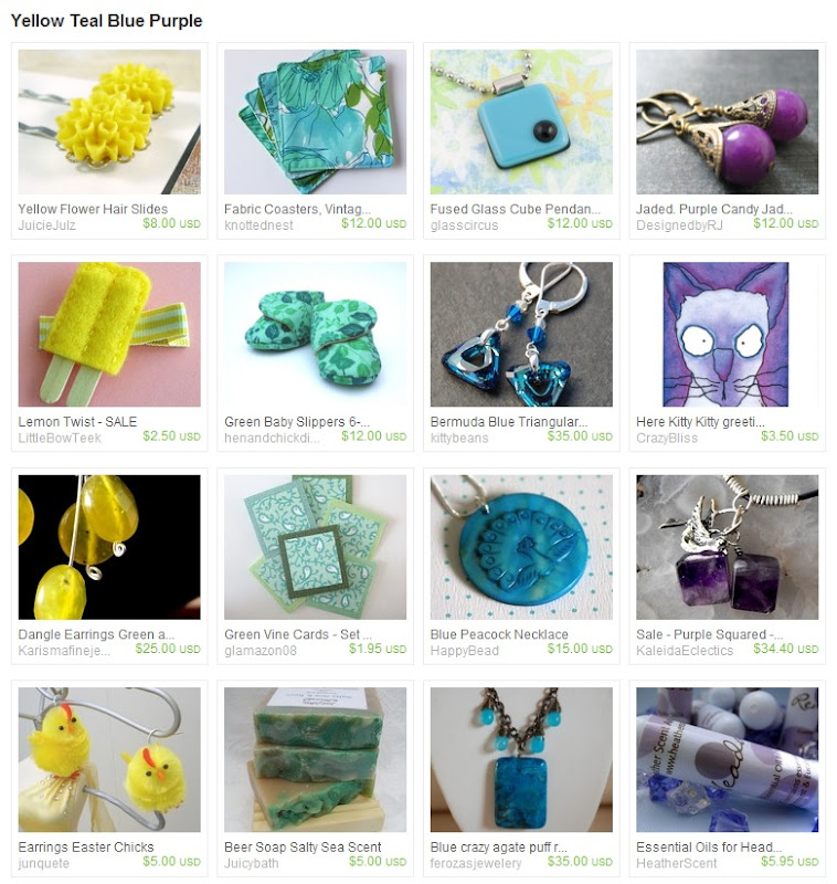 Yellow Teal Blue Purple Striped Treasury