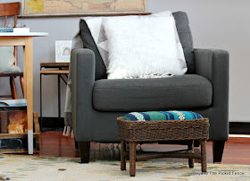 boho rustic footstool upcycled from the thrift store