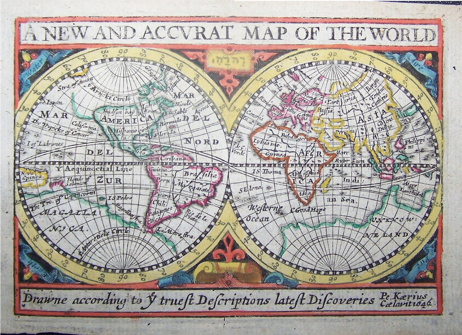 S VIKAS World Map 17th Century