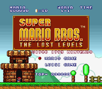 Super Mario All-Stars (Super Mario Bros - The Lost Levels) - Título