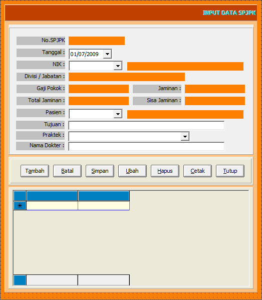 Program Aplikasi Klaim Rumah Sakit dengan Visual Basic