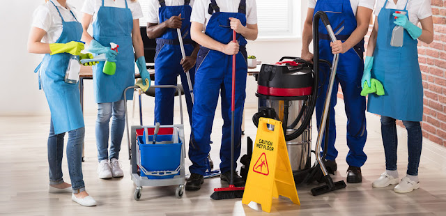 janitorial team cleaning