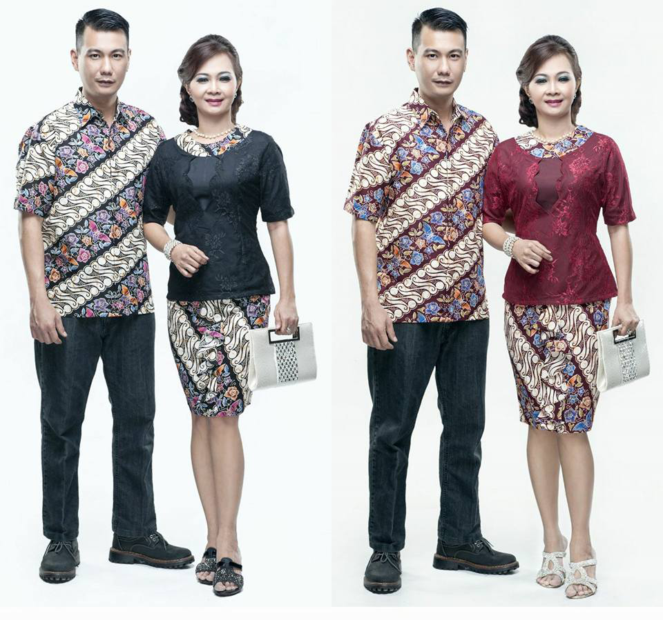  Model  Baju Batik  Couple  Lengan Pendek Motif Parang Batik  