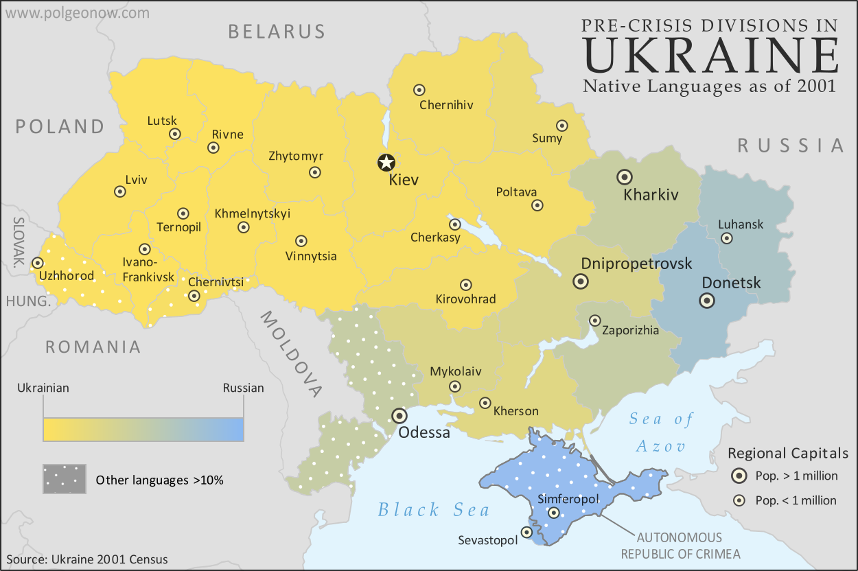 How Sharply Divided Is Ukraine Really Honest Maps Of Language And Elections Political Geography Now