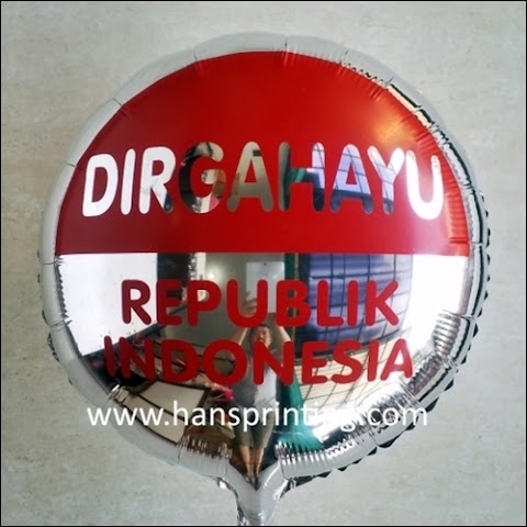 Printing Balon Foil / Sablon Balon Foil "DIRGAHAYU REPUBLIK INDONESIA"