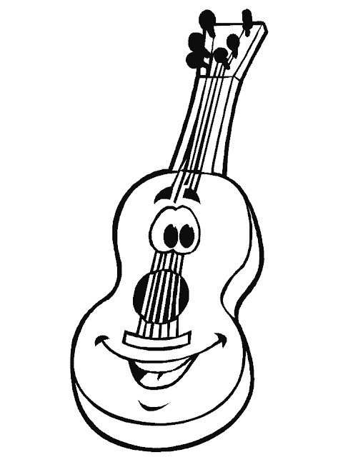  Gambar Mewarnai Gitar Untuk Anak PAUD dan Taman Kanak-kanak Gambar Mewarnai Gitar Untuk Anak PAUD dan TK