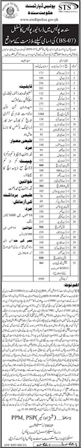 Sindh Police Jobs for Driver and Constable
