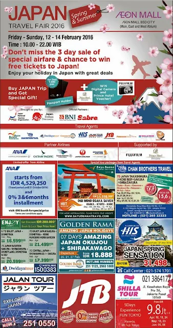 Jadwal Japan Travel Fair Februari 2016