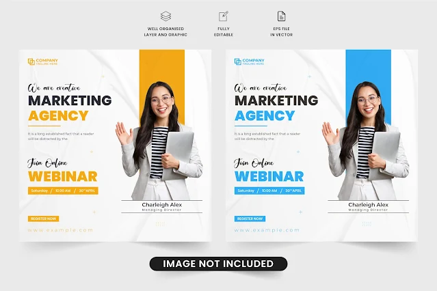 Marketing agency webinar template vector free download