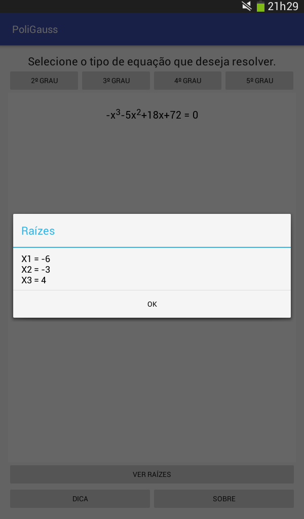 PoliGauss num Tablet Android