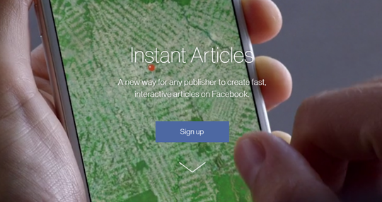 Signup for Facebook Instant Articles