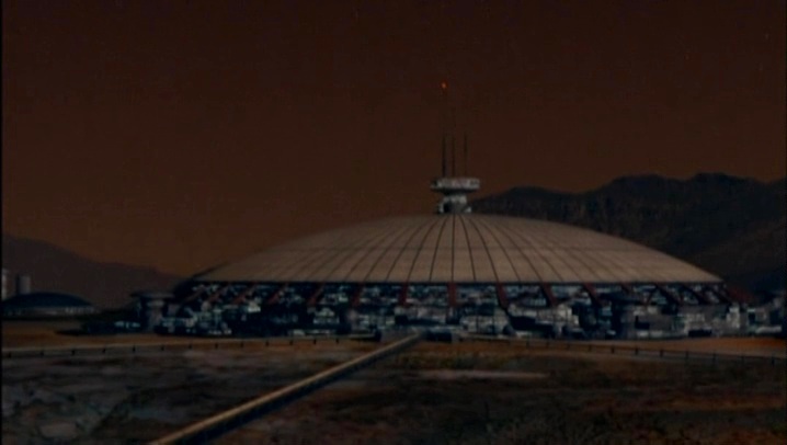 Mars in Babylon 5 - Mars Dome One at night