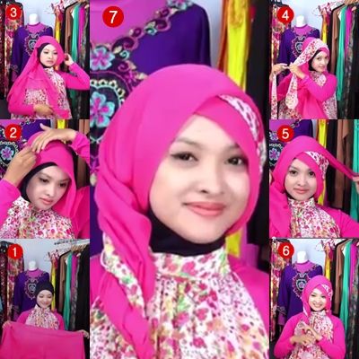 Cara Pakai Jilbab Segi Empat Untuk Kebaya