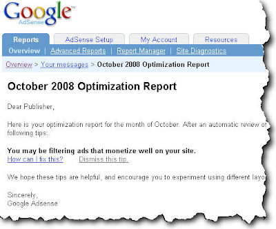 Google Adsense Optimization Report