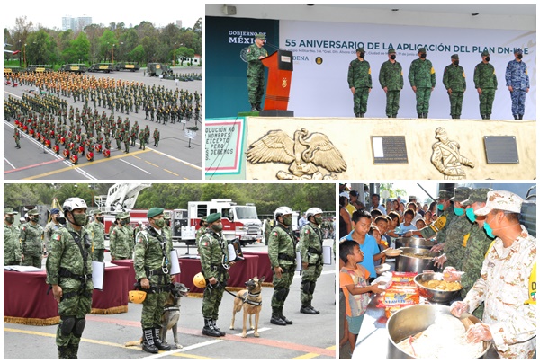 Ejército y Fuerza Aérea Mexicanos conmemoran el “55 Aniversario del Plan DN-III-E”